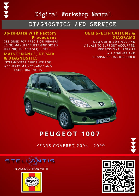 Peugeot 1007 Digital Workshop Repair & Maintenance Manual