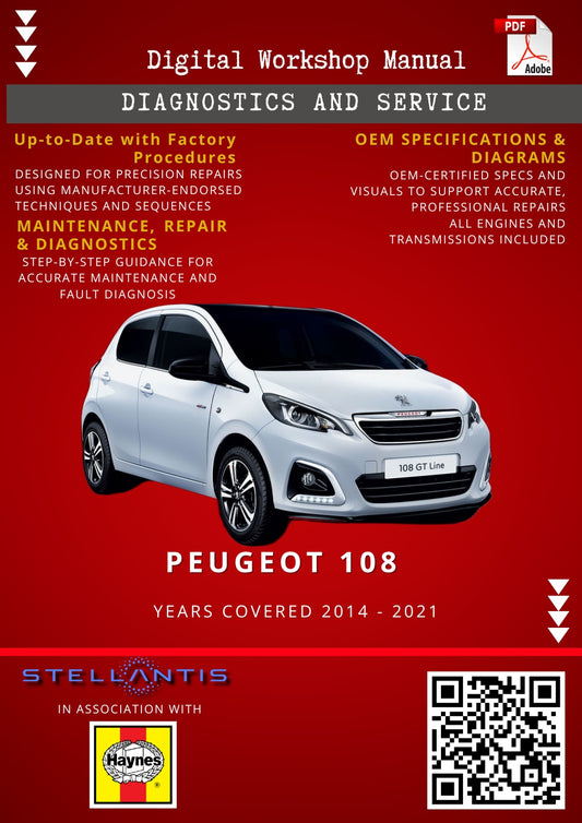 Peugeot 108 Digital Workshop Repair & Maintenance Manual