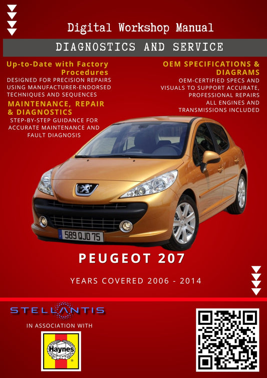 Peugeot 207 Digital Workshop Repair & Maintenance Manual