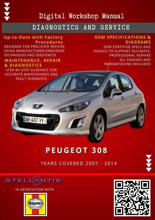Peugeot 308 Digital Workshop Repair & Maintenance Manual