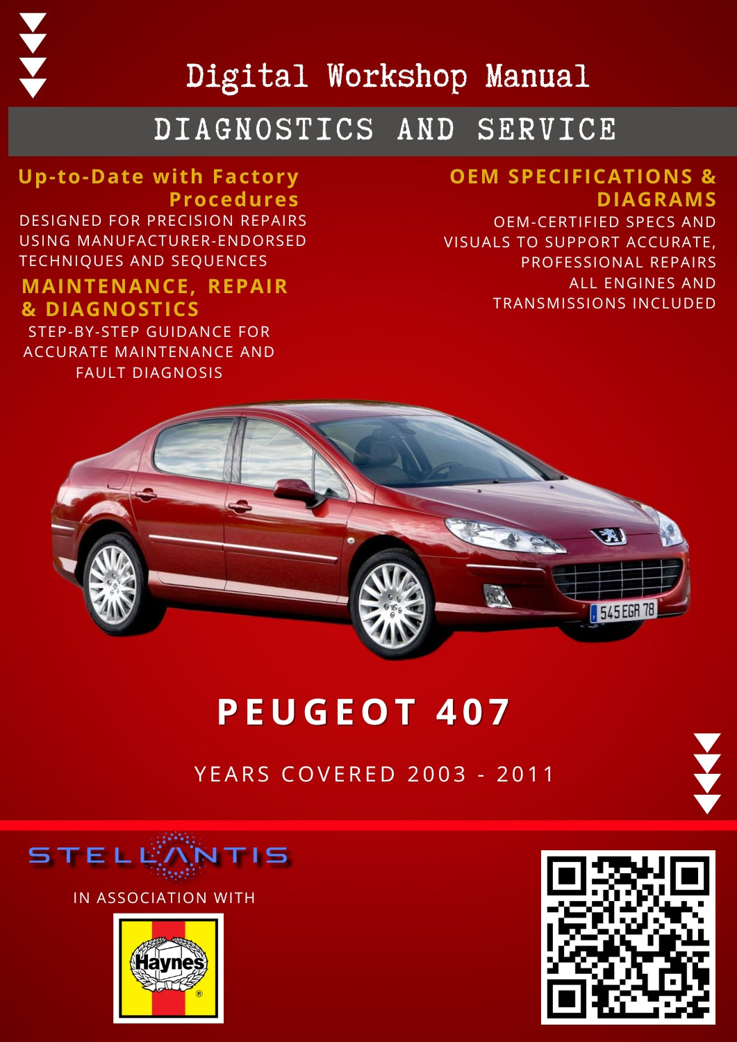 Peugeot 407 Digital Workshop Repair & Maintenance Manual