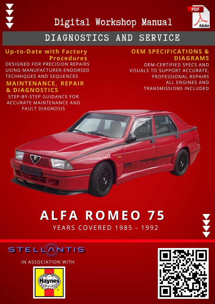 Alfa Romeo 75 Digital Workshop Repair & Maintenance Manual