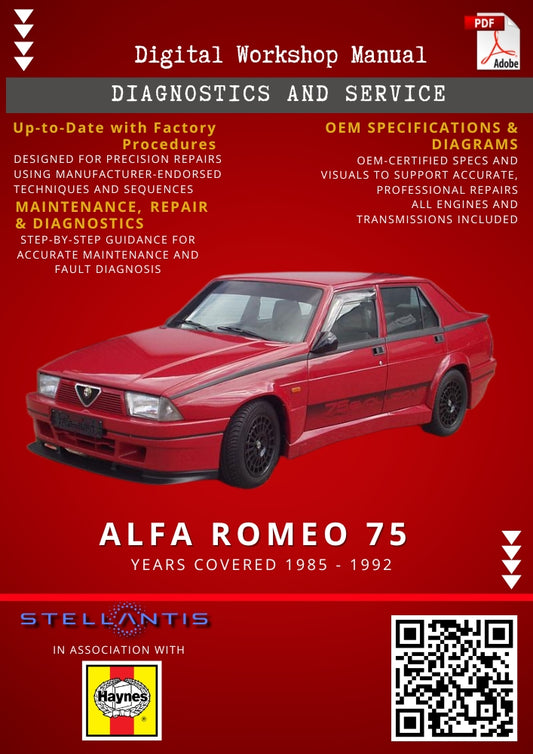 Alfa Romeo 75 Digital Workshop Repair & Maintenance Manual