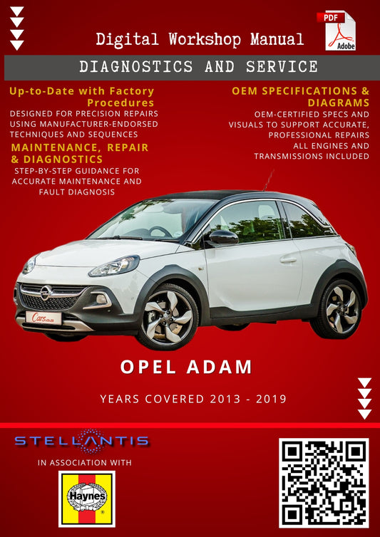 Opel Adam Digital Workshop Repair & Maintenance Manual