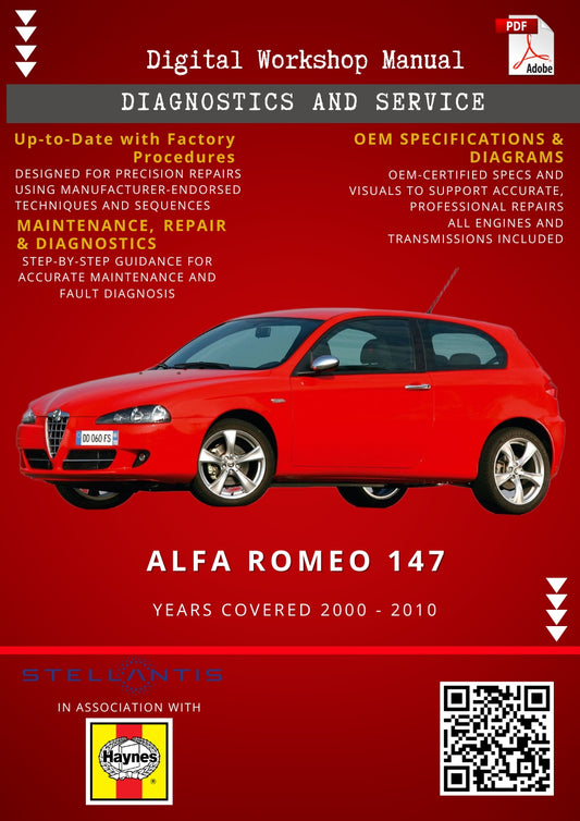 Alfa Romeo 147 Digital Workshop Repair & Maintenance Manual