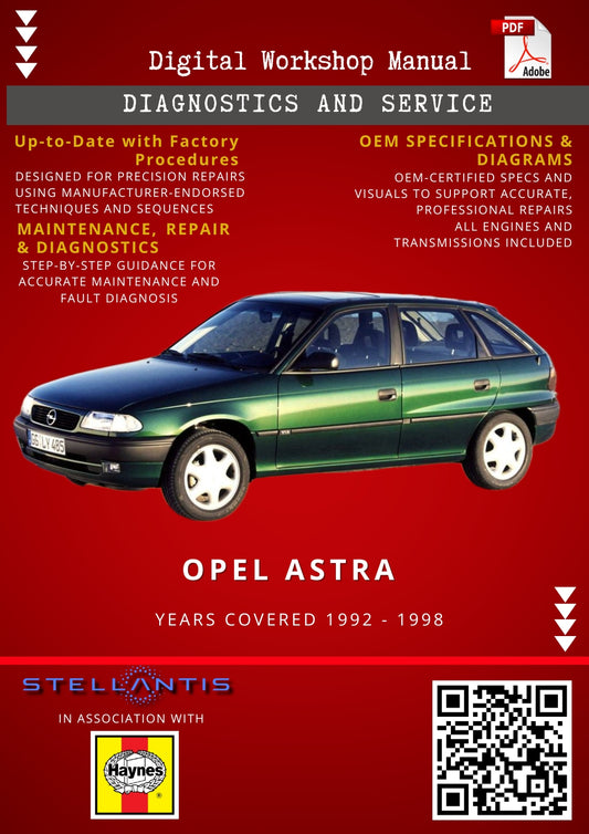 Opel Astra Digital Workshop Repair & Maintenance Manual