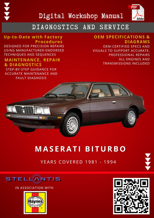 Maserati BiTurbo Digital Workshop Repair & Maintenance Manual