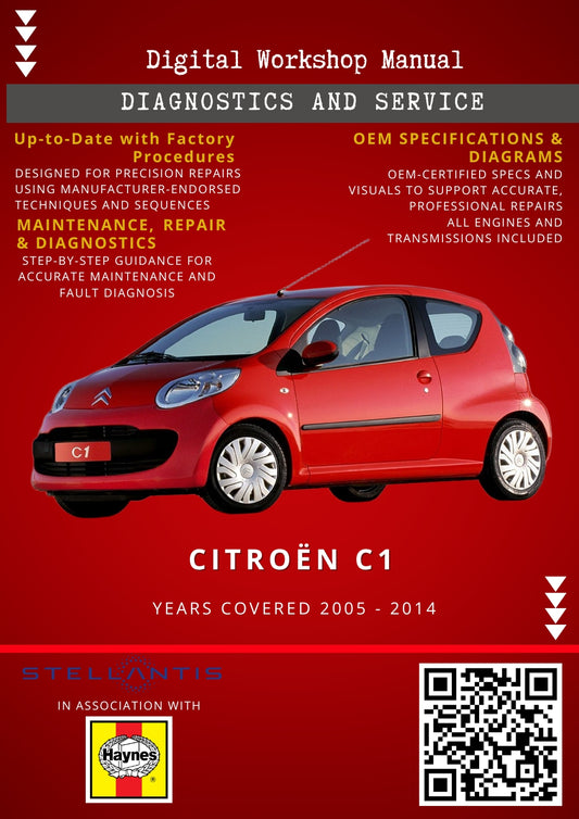 Citroën C1 Digital Workshop Repair & Maintenance Manual