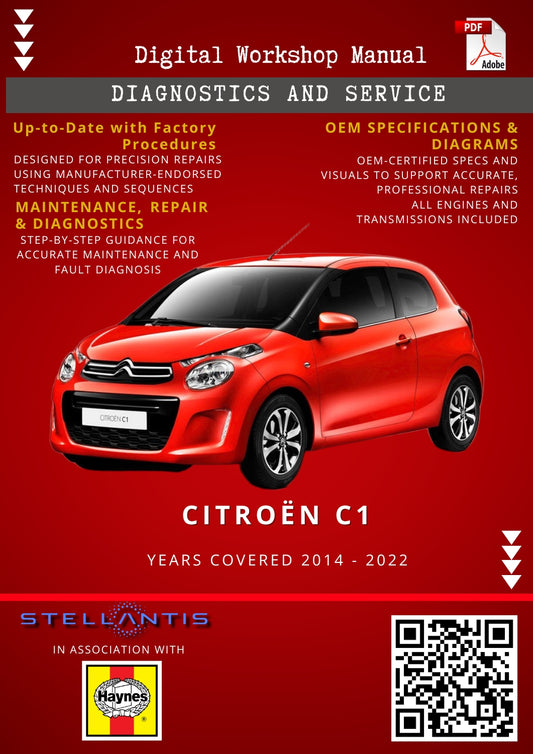 Citroën C1 Digital Workshop Repair & Maintenance Manual