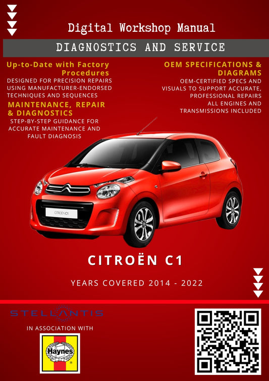 Citroën C1 Digital Workshop Repair & Maintenance Manual