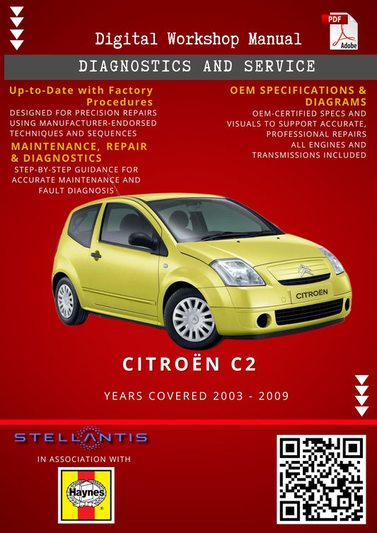 Citroën C2 Digital Workshop Repair & Maintenance Manual