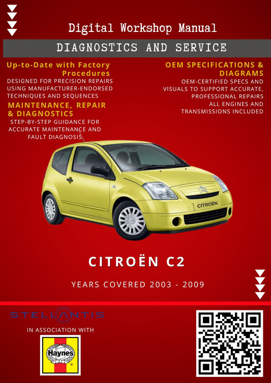 Citroën C2 Digital Workshop Repair & Maintenance Manual