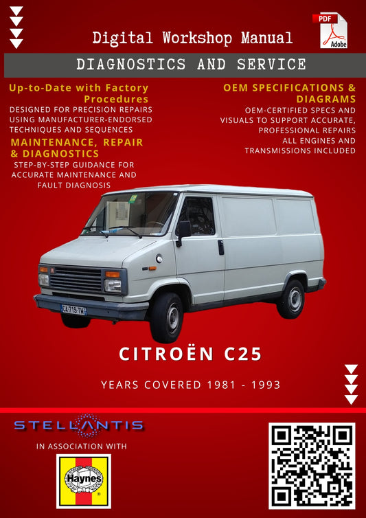 Citroën C25 Digital Workshop Repair & Maintenance Manual