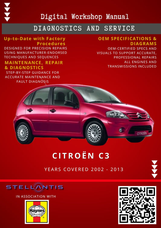 Citroën C3 Digital Workshop Repair & Maintenance Manual