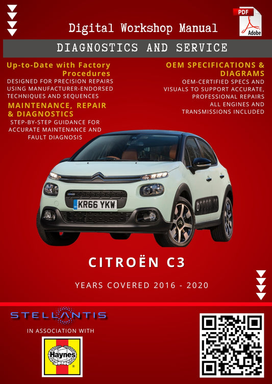 Citroën C3 Digital Workshop Repair & Maintenance Manual