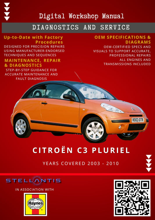 Citroën C3 Pluriel Digital Workshop Repair & Maintenance Manual