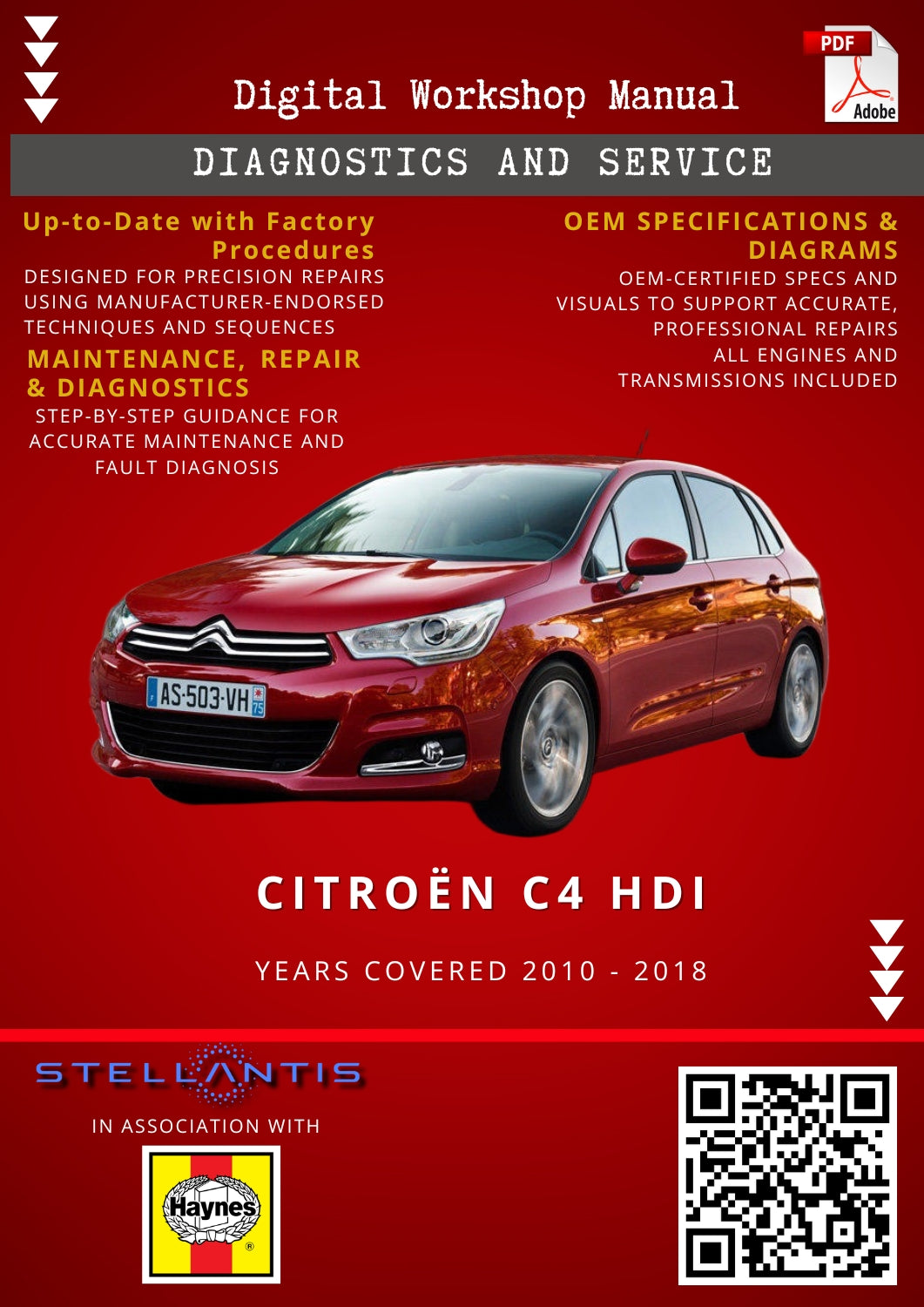 Citroën C4 hDi Digital Workshop Repair & Maintenance Manual