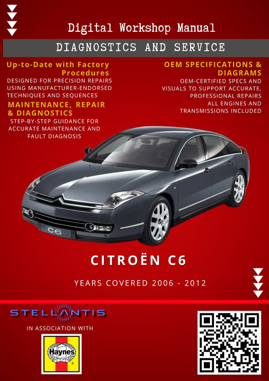 Citroën C6 Digital Workshop Repair & Maintenance Manual