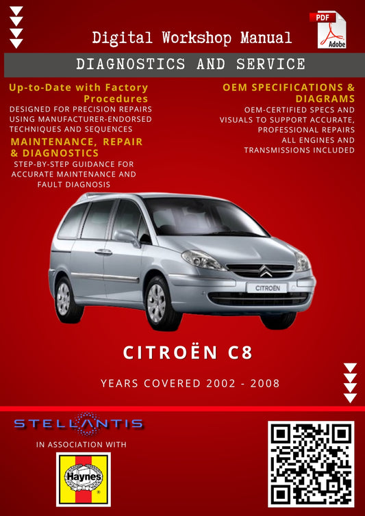 Citroën C8 Digital Workshop Repair & Maintenance Manual