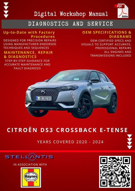 Citroën DS3 Crossback E-Tense Digital Workshop Repair & Maintenance Manual