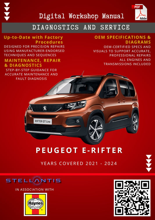 Peugeot E-Rifter Digital Workshop Repair & Maintenance Manual
