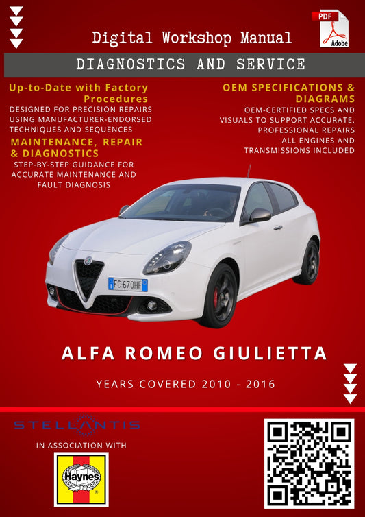 Alfa Romeo Giulietta Digital Workshop Repair & Maintenance Manual