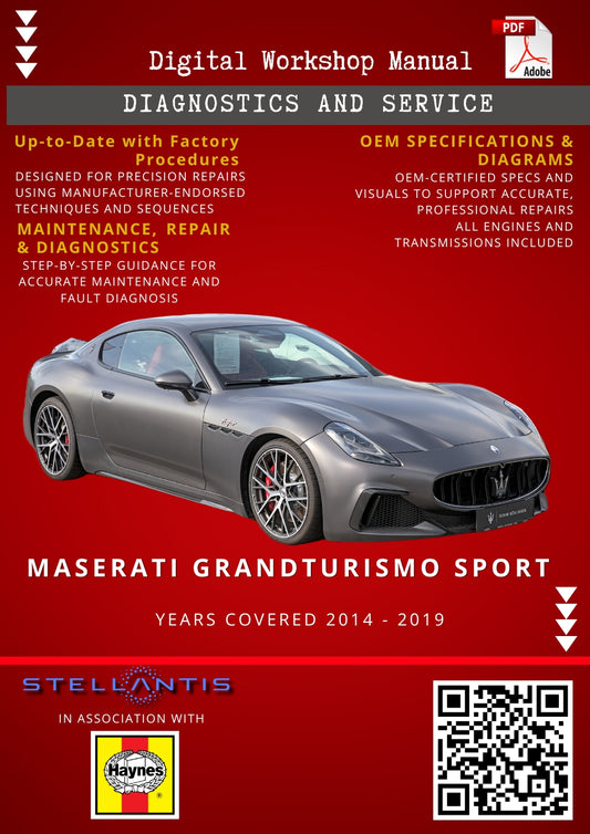 Maserati GrandTurismo Sport Digital Workshop Repair & Maintenance Manual