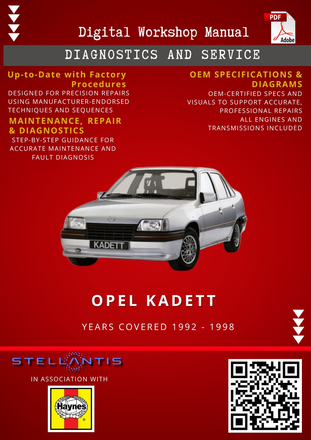 Opel Kadett Digital Workshop Repair & Maintenance Manual