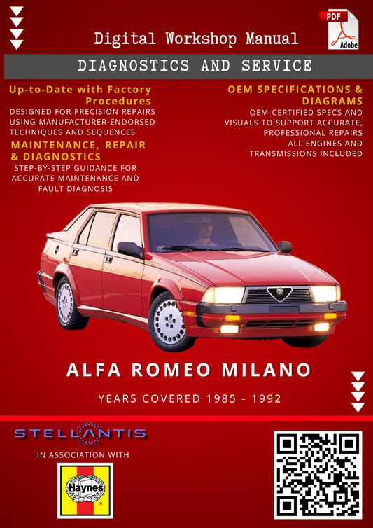Alfa Romeo Milano Digital Workshop Repair & Maintenance Manual