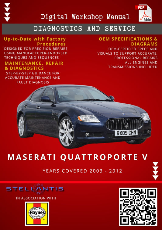 Maserati Quattroporte V Digital Workshop Repair & Maintenance Manual