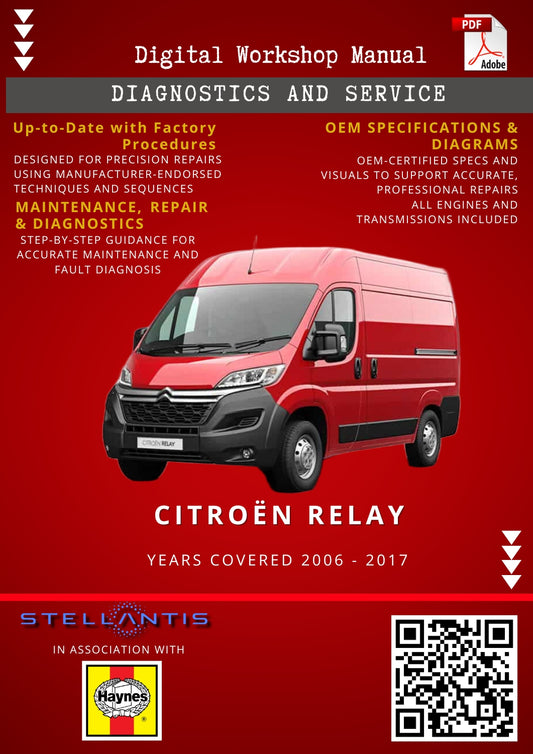 Citroën Relay Digital Workshop Repair & Maintenance Manual