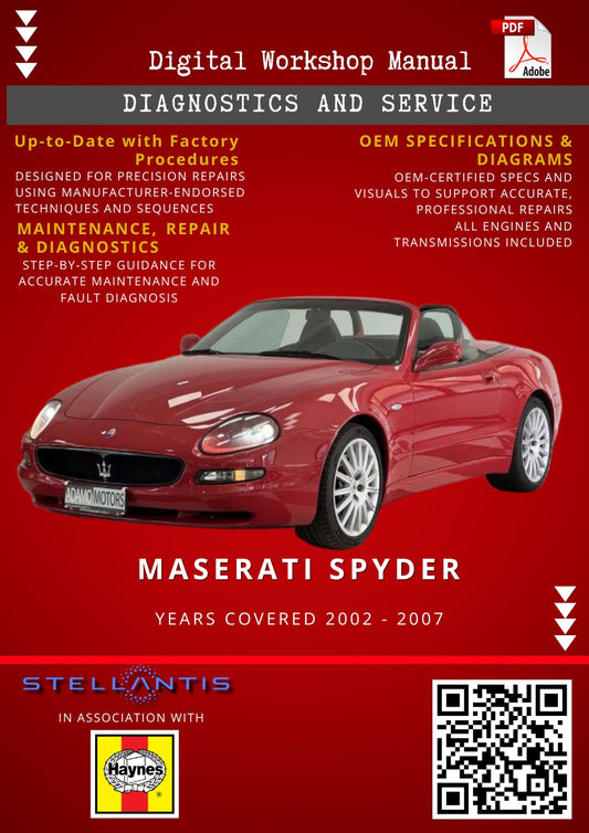 Maserati Spyder Digital Workshop Repair & Maintenance Manual