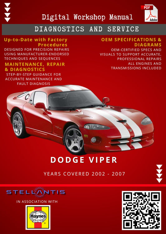 Dodge Viper Digital Workshop Repair & Maintenance Manual