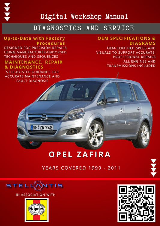 Opel Zafira Digital Workshop Repair & Maintenance Manual